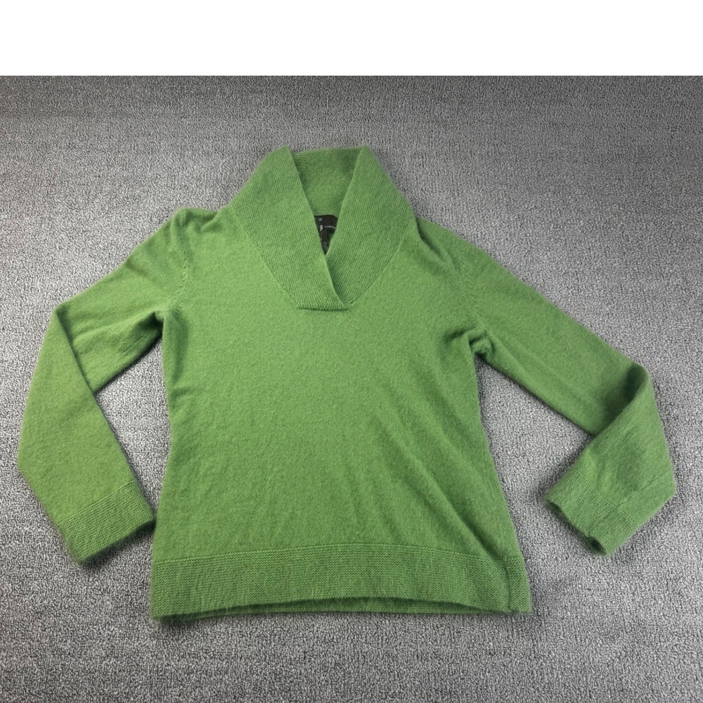 Fenn Wright Manson Sweater Womens Medium Green Angora Blend Shawl Collar Cozy